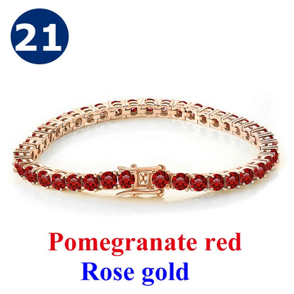 Cadena de tenis de moissanita Unisex Azul