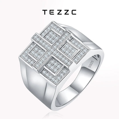 Anillo de moissanita completo para hombre