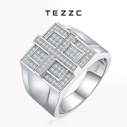Anillo de moissanita completo para hombre