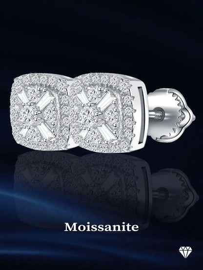 Aretes cuadrados de moissanita