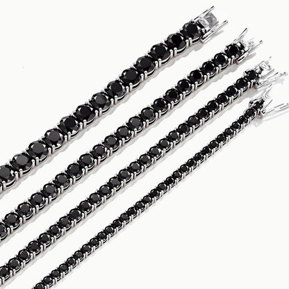 ‌ Pulsera de tenis de moissanita negra