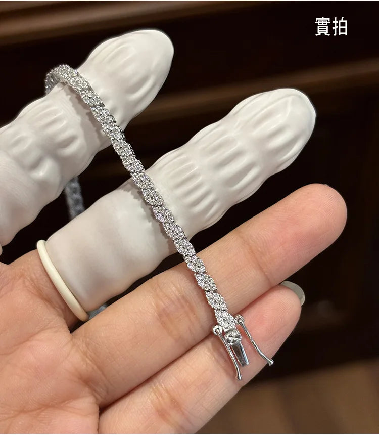 Pulsera de Platino PT950 con moissanita, para mujer