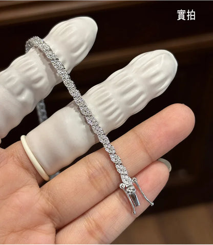 Pulsera de Platino PT950 con moissanita, para mujer