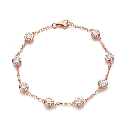 Pulsera tenis de moissanita diseño burbuja