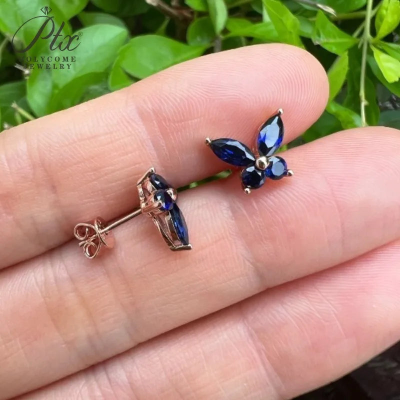 Juego de aretes mariposa de moissanita