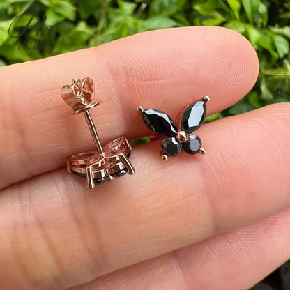Juego de aretes mariposa de moissanita