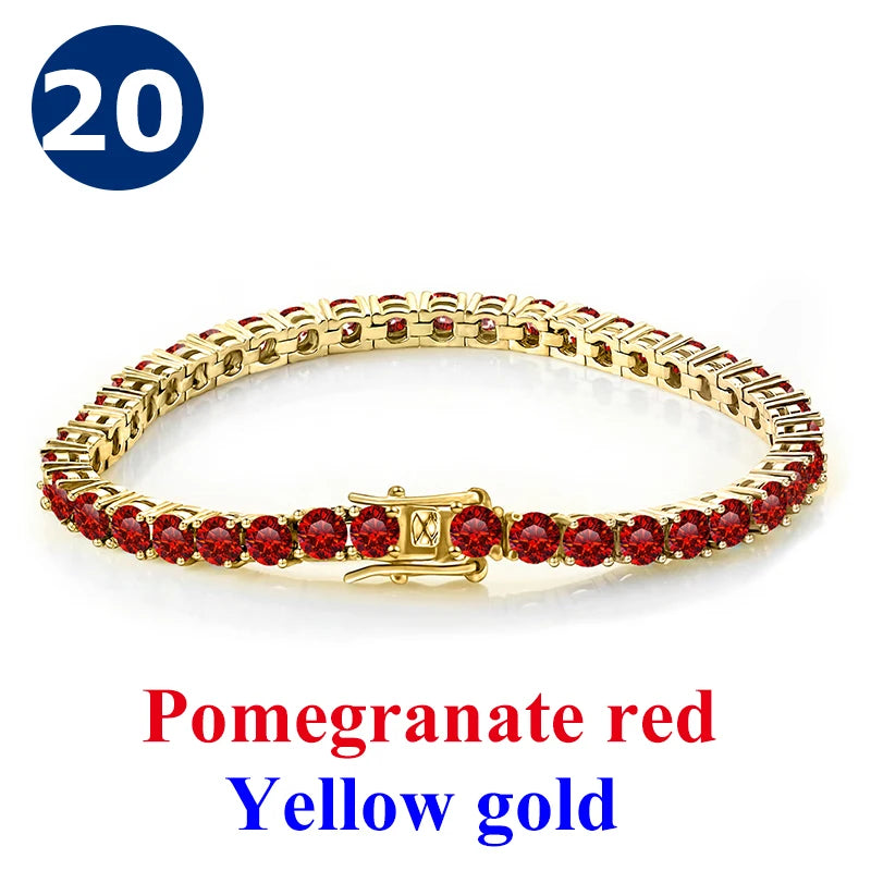 Cadena de tenis de moissanita Unisex Azul