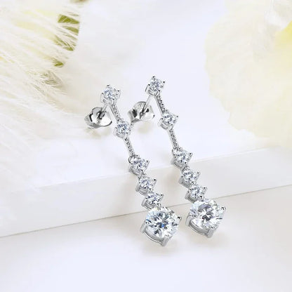 Pendientes colgantes de moissanita, 3 quilates
