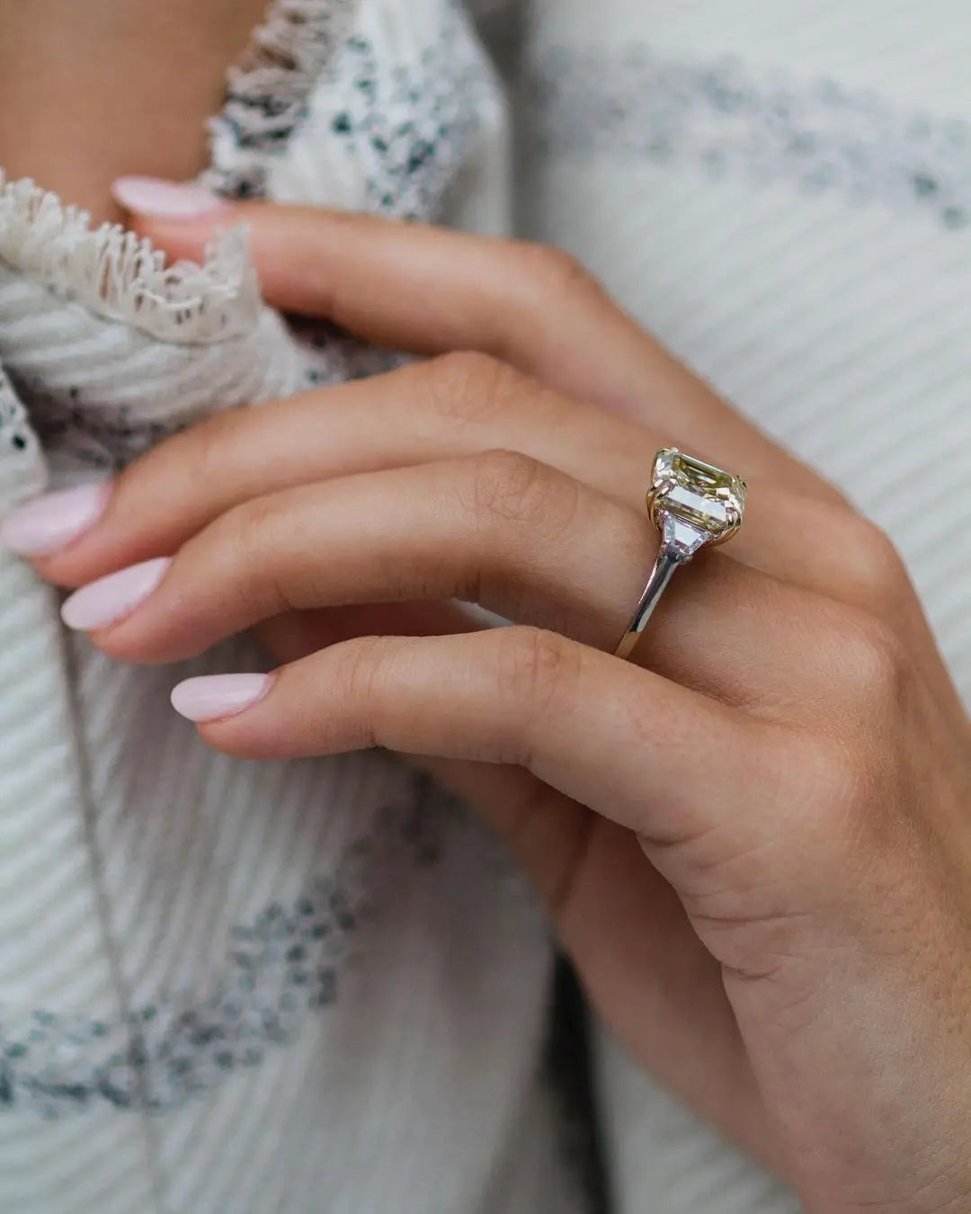 Anillo de mujer JOVOVASMILE moissanita amarilla 5 quilates 10x10mm corte Asscher Original 9k 18k oro blanco 585 joyería de dos tonos para fiesta