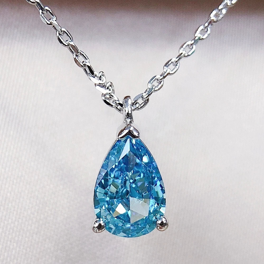 Colgante azul corte de gota