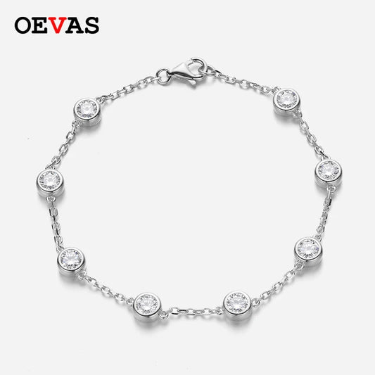 Pulsera tenis de moissanita diseño burbuja