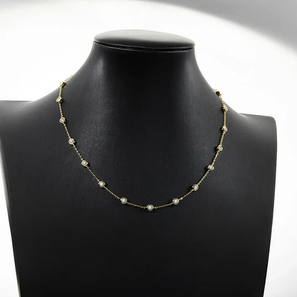 Cadena ajustable de plata de ley con moissanita 3mm
