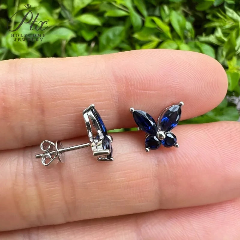Juego de aretes mariposa de moissanita
