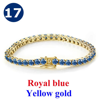 Cadena de tenis de moissanita Unisex Azul