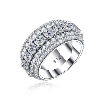Anillo de diamantes ice out de moissanita, 8.46 quilates