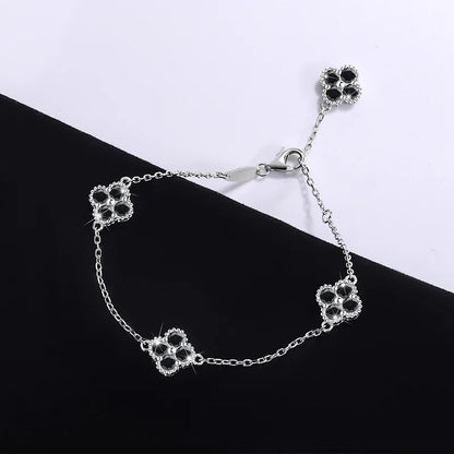 Pulsera ajustable de moissanita negra