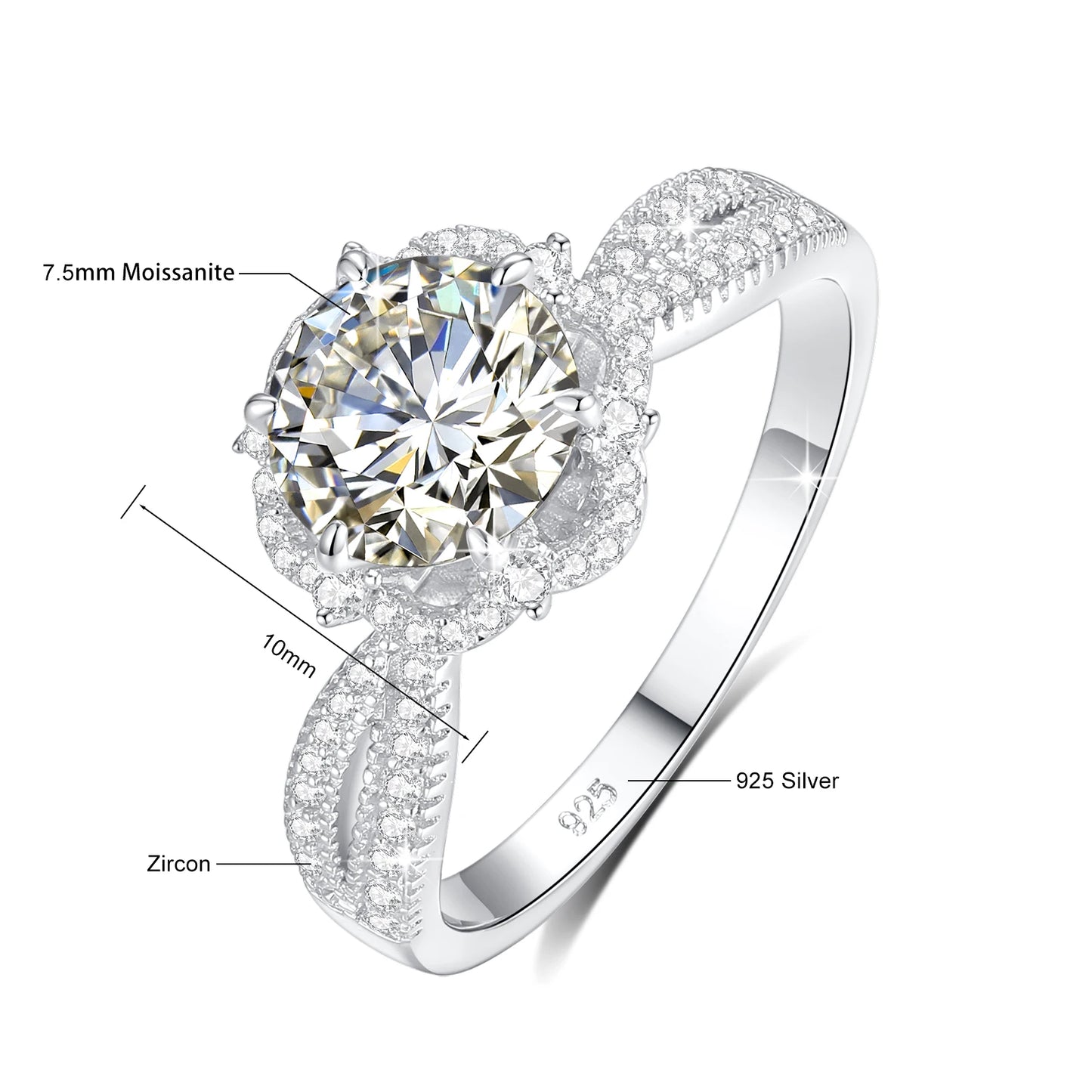 Anillo de moissanita