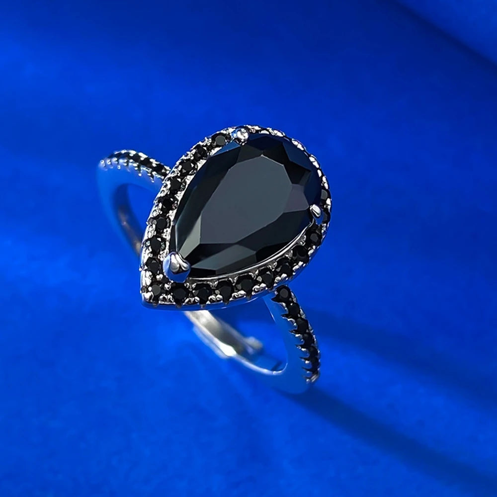 Anillo de compromiso de circón negro