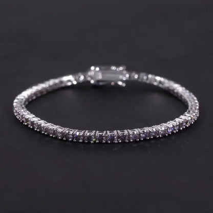 Pulsera de tenis de moissanita gris