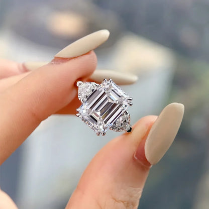 Anillo de Compromiso, Esmeralda con laterales 4ct