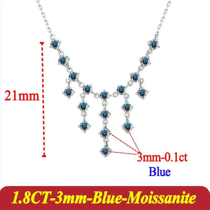 Collar para mujer de plata con moissanita de 3mm