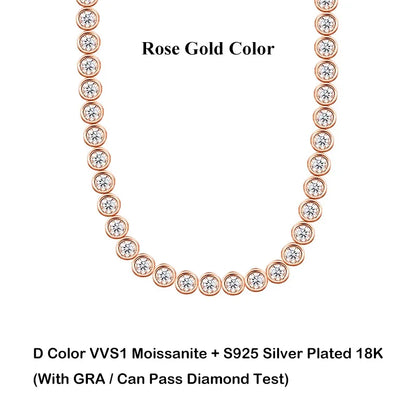 Cadena burbuja de moissanita 0.1ct de 3mm