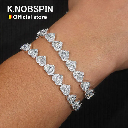 Cadena de moissanita diseño de corazón brillante