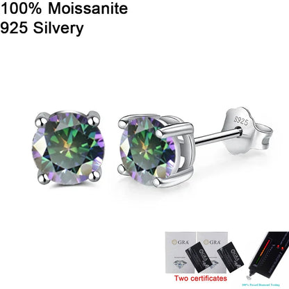 Pendientes de moissanita para mujer, multi-color