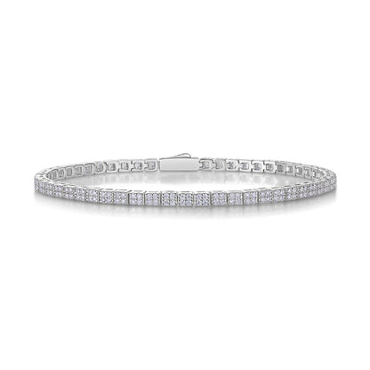 Pulsera tenis cuadrada de moissanita