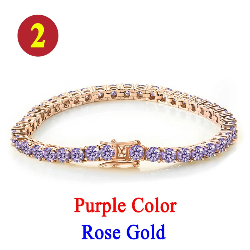 Pulsera tenis, moissanita vvs 3mm