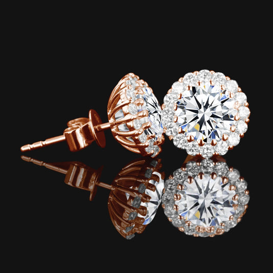 Aretes de plata con moissanita de 1.2 quilates