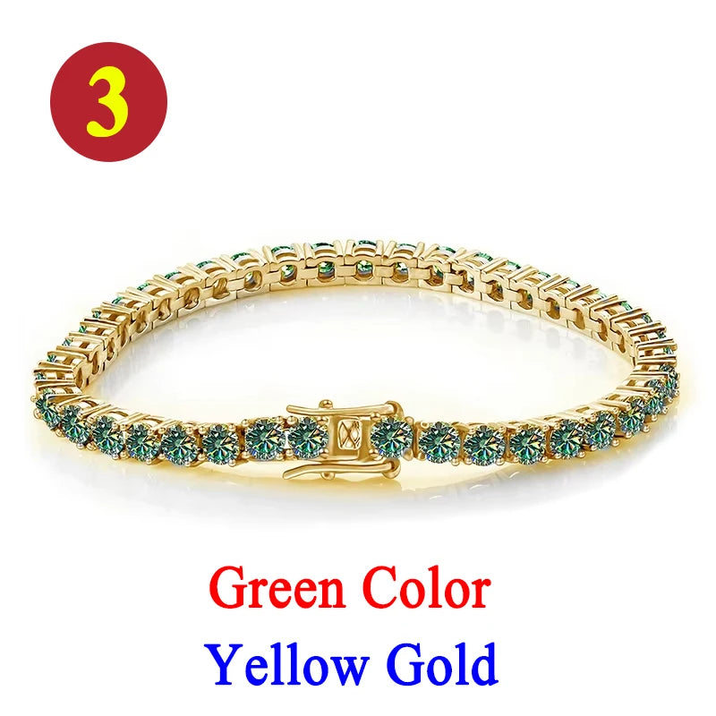 Pulsera tenis, moissanita vvs 3mm