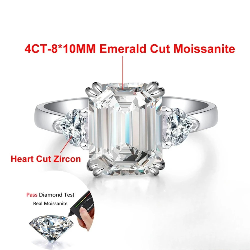 Anillo de Compromiso, Esmeralda con laterales 4ct