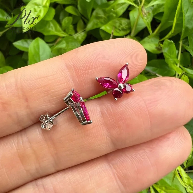 Juego de aretes mariposa de moissanita