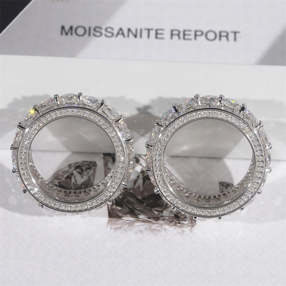 Anillo Ice Out de moissanita unisex