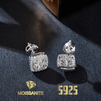Aretes cuadrados de moissanita