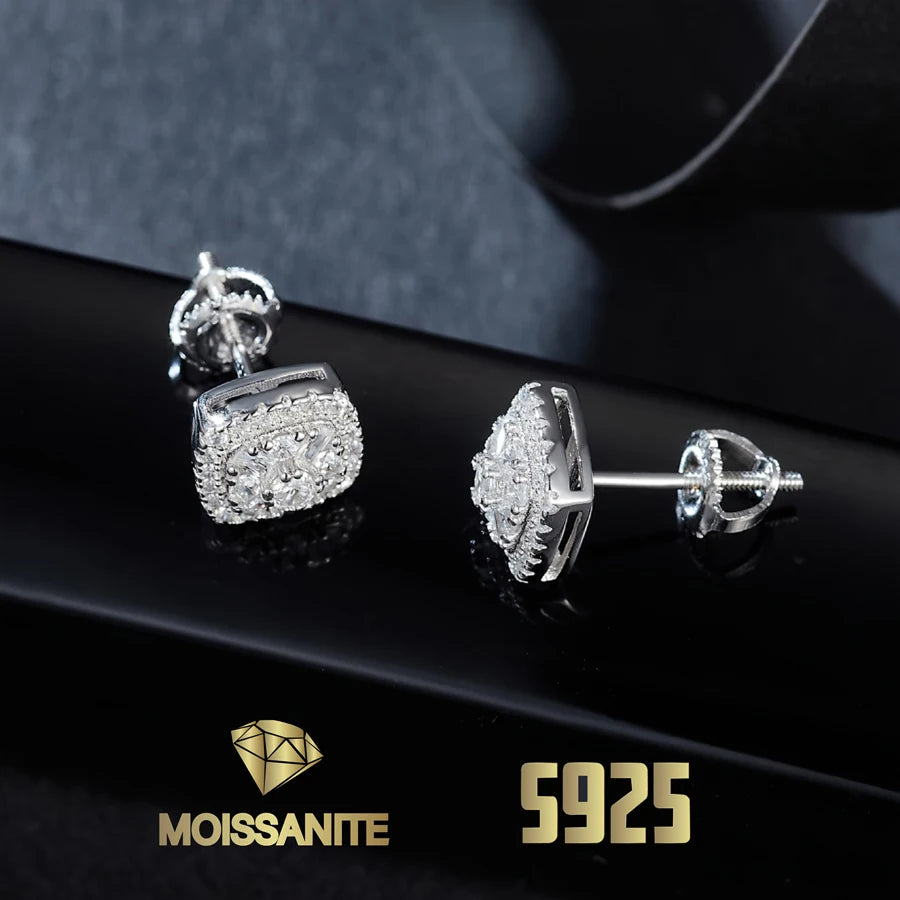 Aretes cuadrados de moissanita