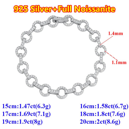 Pulseras de moissanita Unisex
