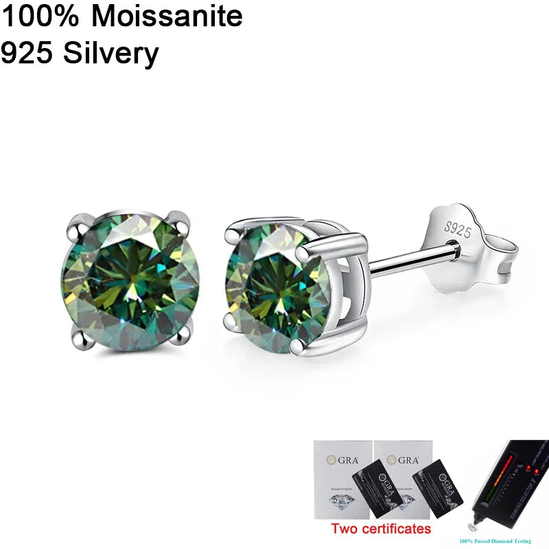 Pendientes de moissanita para mujer, multi-color