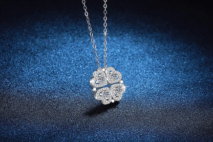 Cadena de clavícula de moissanita y paltino