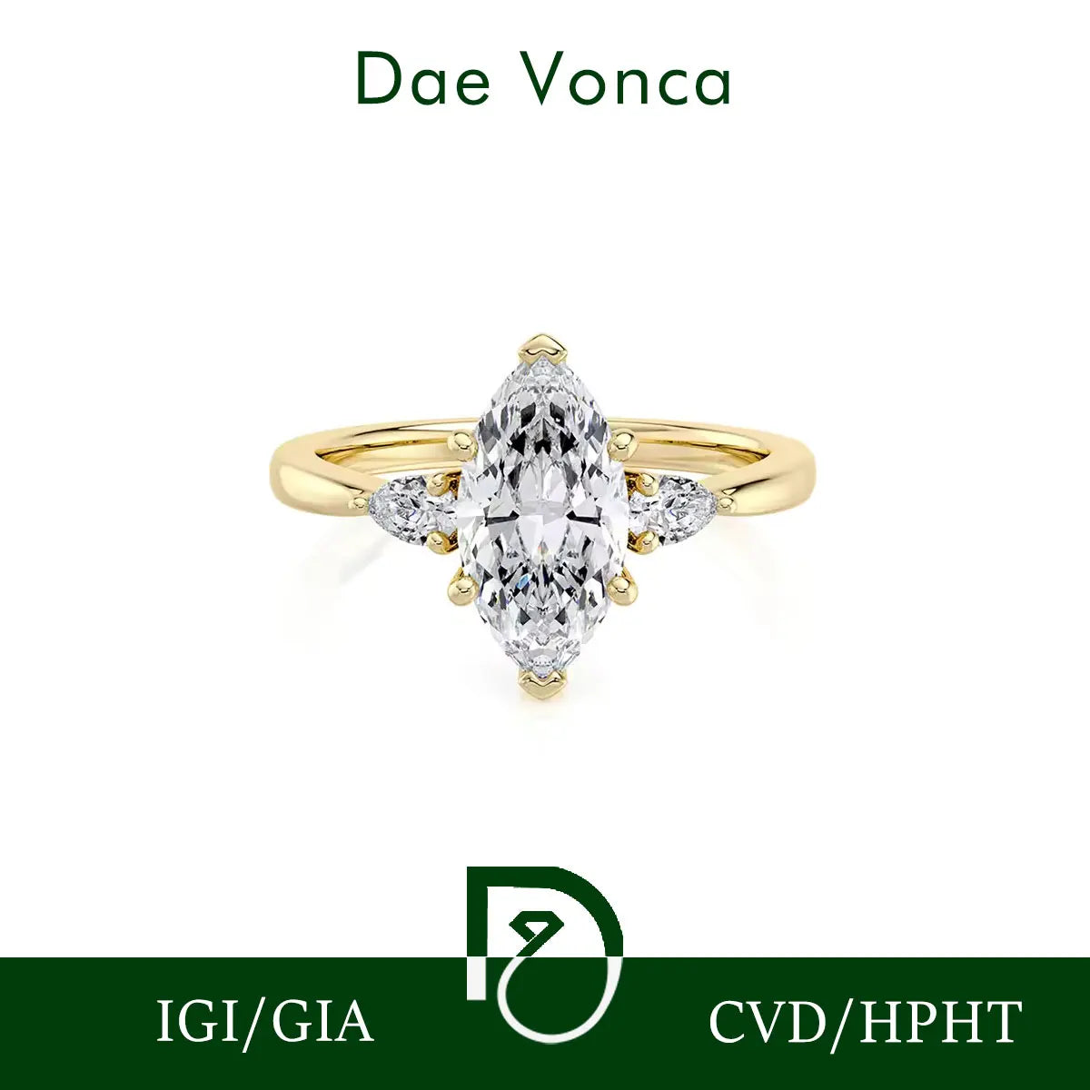 Anillo de compromiso de diamante Marquesa de oro de 14K y 18K para mujer, sortija de diamante cultivado en laboratorio, joyería fina con certificado IGI