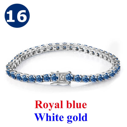 Cadena de tenis de moissanita Unisex Azul