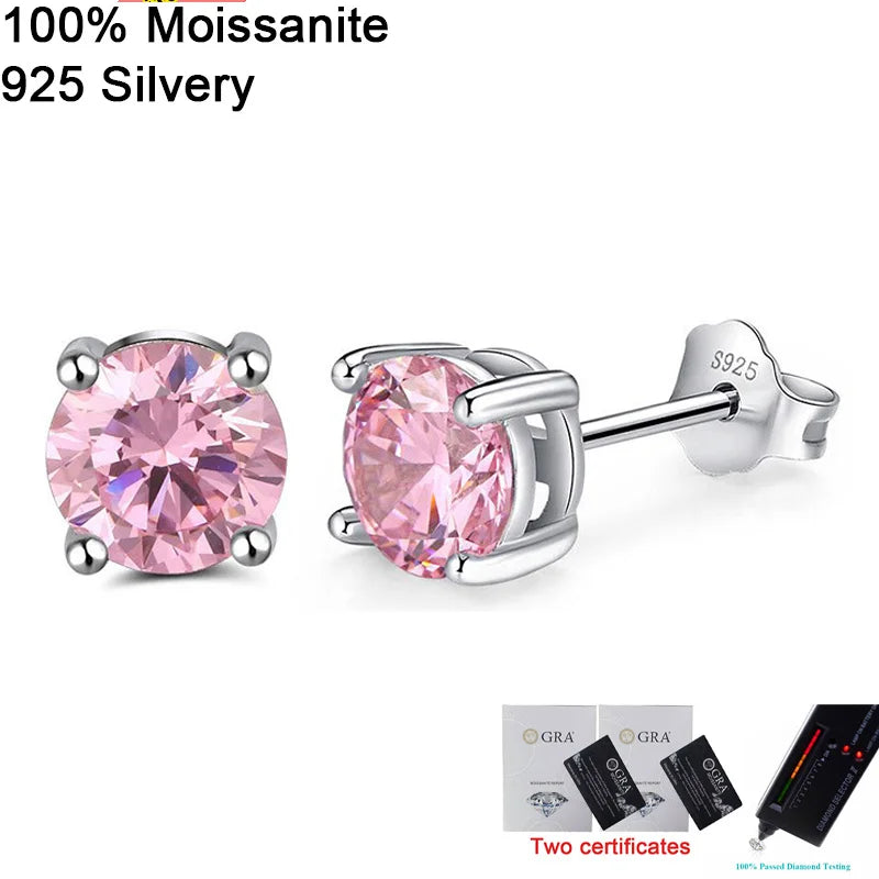 Pendientes de moissanita para mujer, multi-color