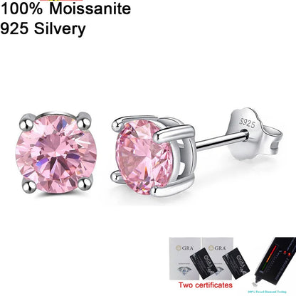 Pendientes de moissanita para mujer, multi-color