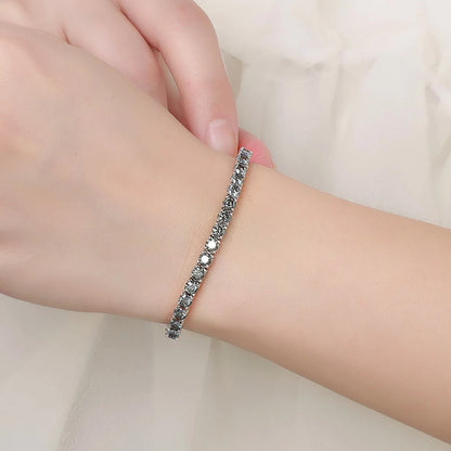 Pulsera tenis de moissanita gris
