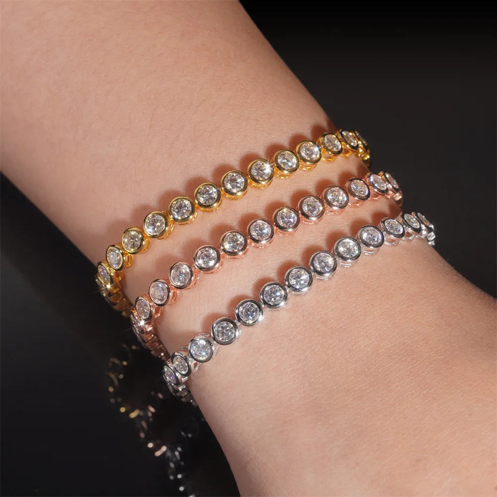 Cadena burbuja de moissanita 0.1ct de 3mm