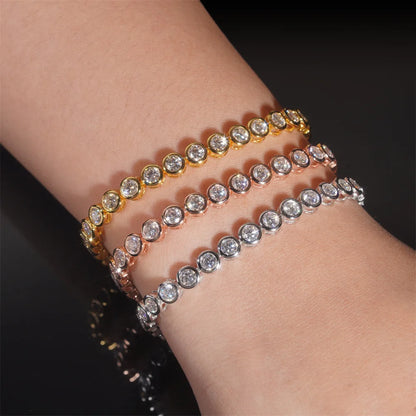 Cadena burbuja de moissanita 0.1ct de 3mm