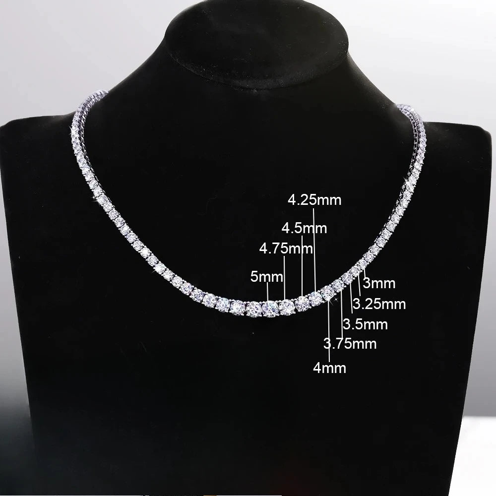 BXINY-collares de tenis de moissanita con gradiente de lujo para mujer, plata S925, diamante certificado GRA, regalos nupciales románticos, joyería