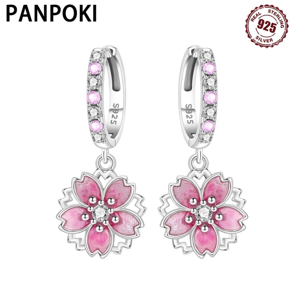 Pendientes de flor de cerezo rosa