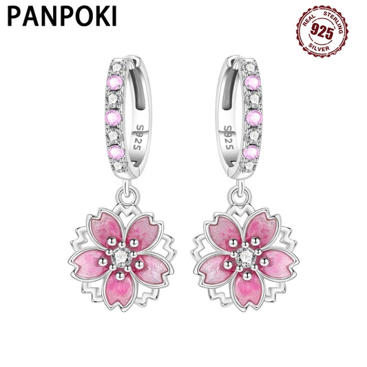Pendientes de flor de cerezo rosa